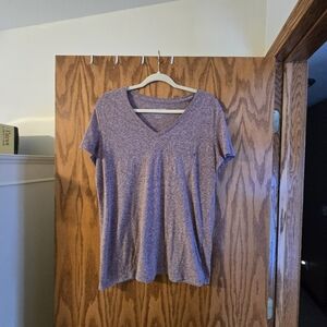 Women's Purple V-Neck Top
